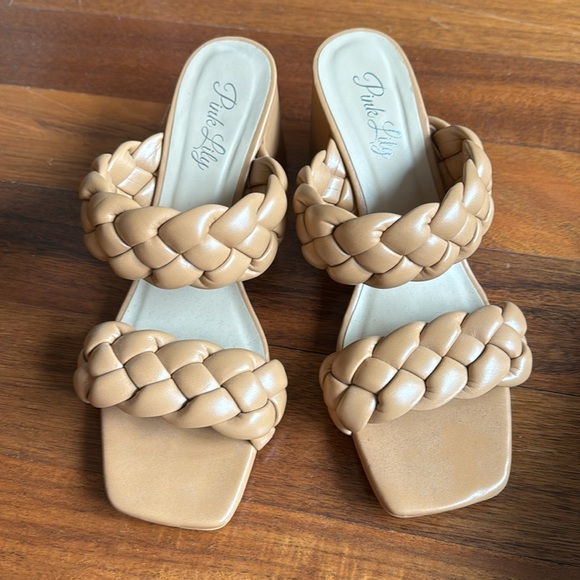 Pink Lily Camel Double Strap Heels - Picture 5 of 5